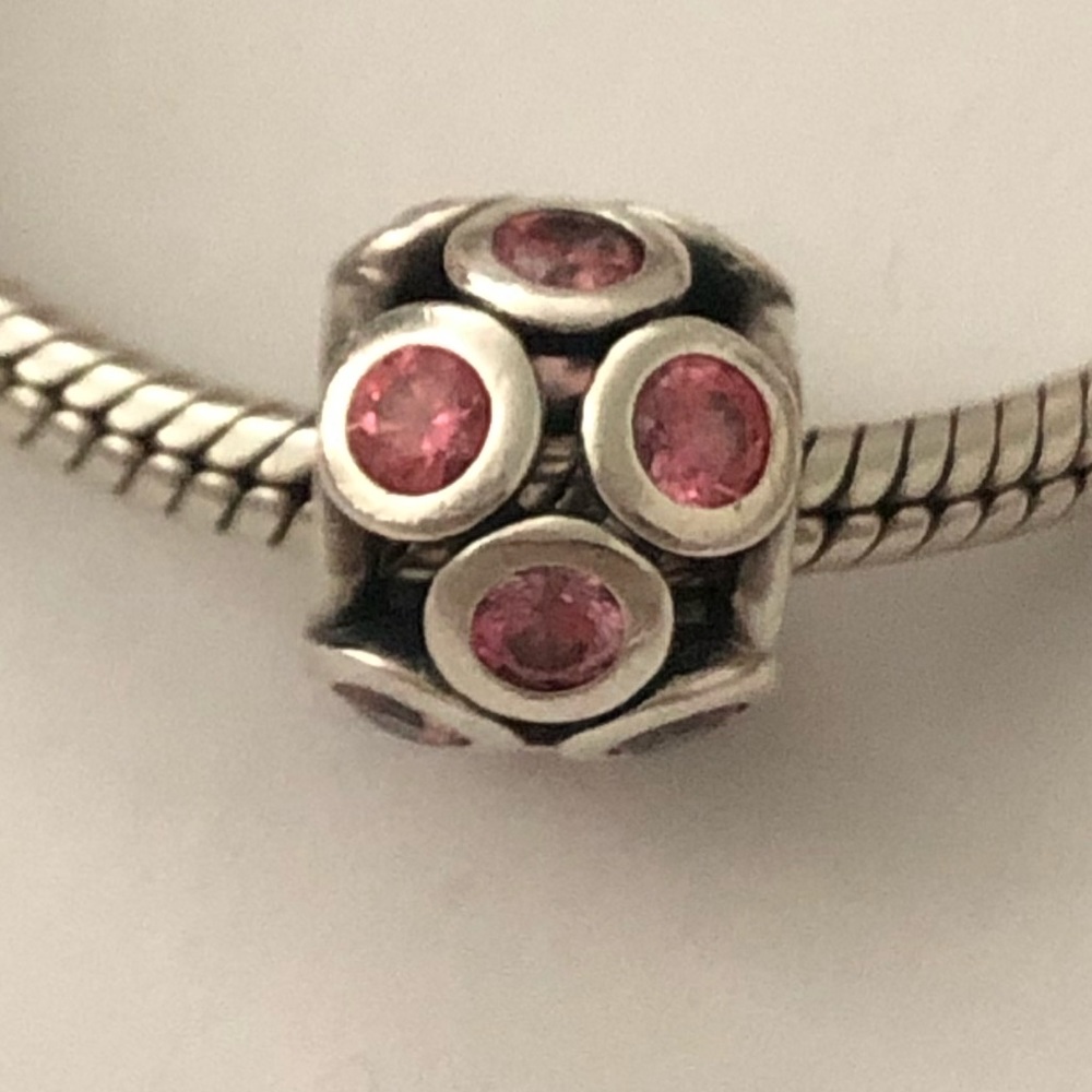 💕3/$85 Pink Cz .925 Sterling Silver Charm